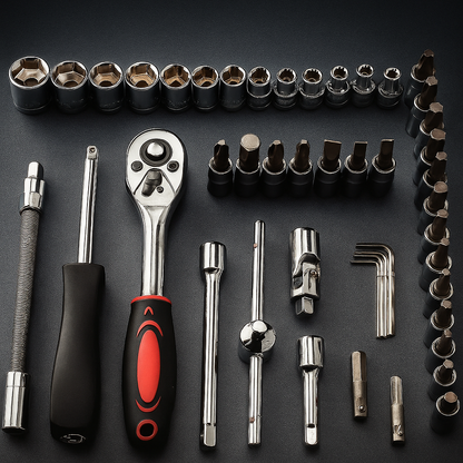 Kit de Herramientas de 46pcs con Dados y Puntas