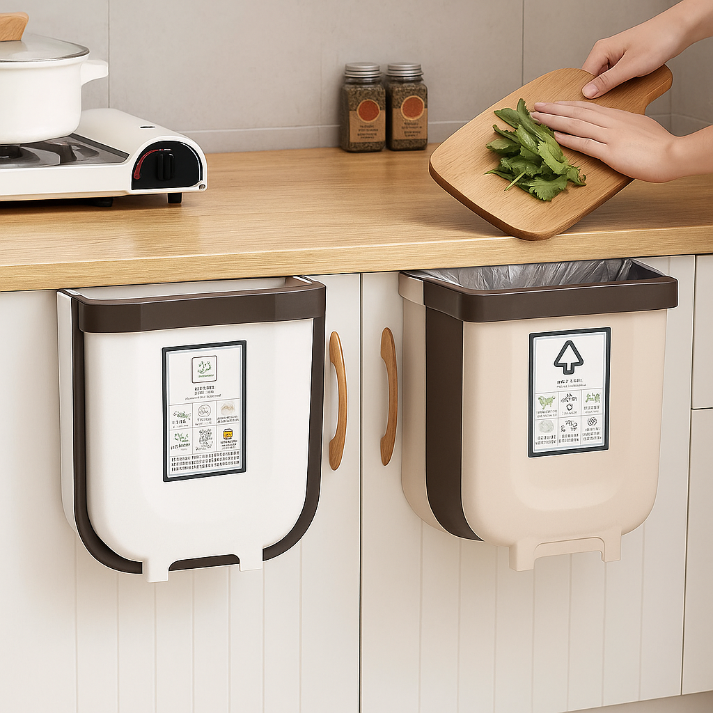Cesto Basura Papelera Canasto Colgador Plegable De Cocina 24x20cm