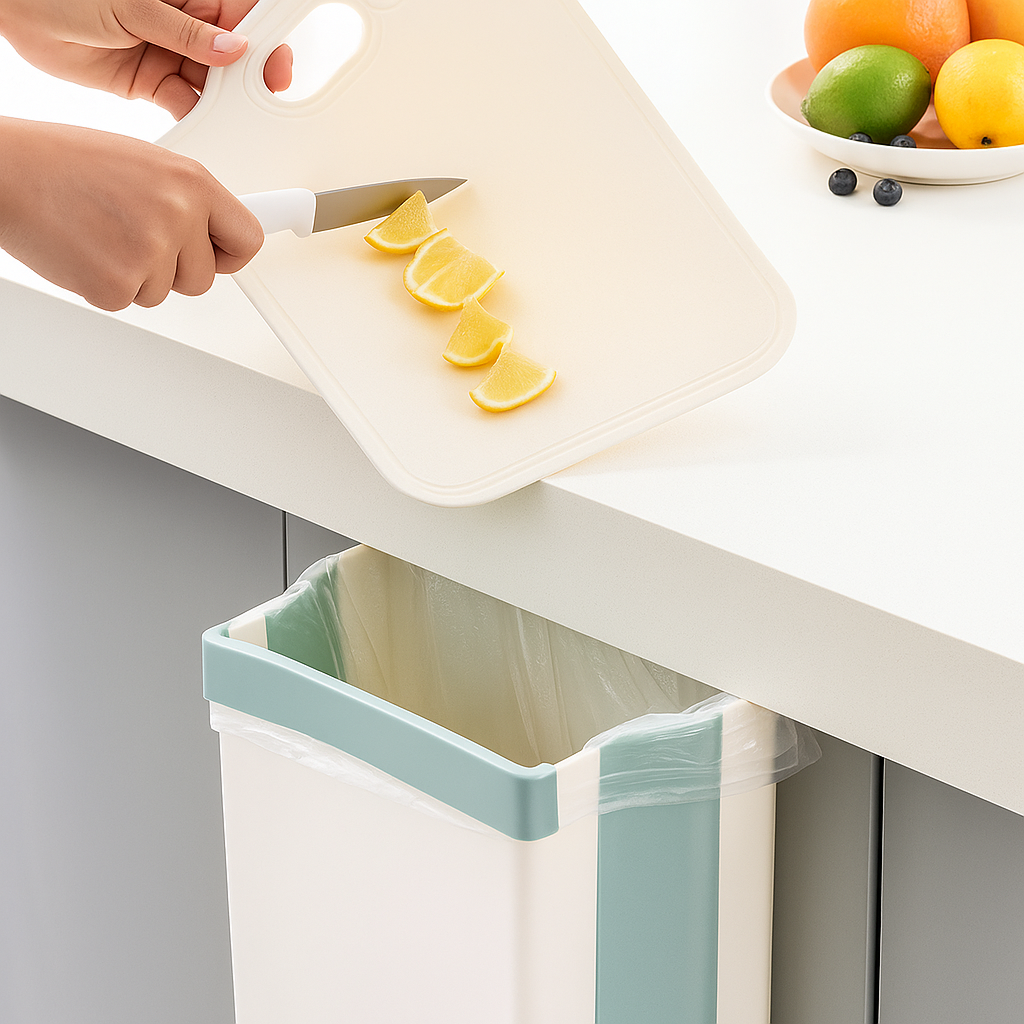 Cesto Basura Papelera Canasto Colgador Plegable De Cocina 24x20cm
