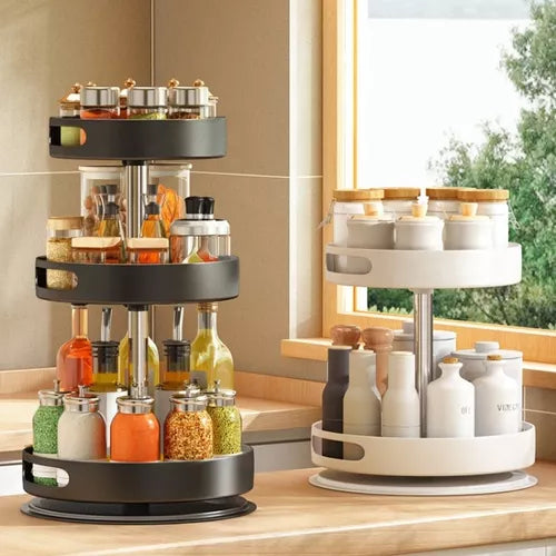 Organizador Cocina CIRCULAR Estantes Especiero Giratorio 3 Niveles