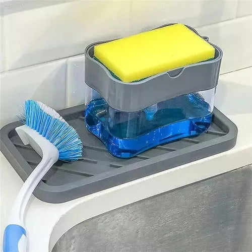 Dispensador De Detergente Jabón Líquido Con Porta Esponja