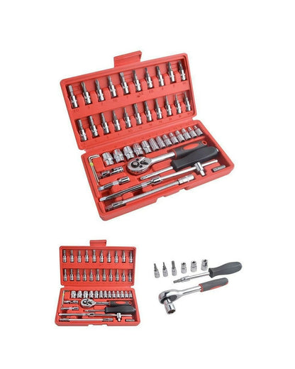 Kit de Herramientas de 46pcs con Dados y Puntas